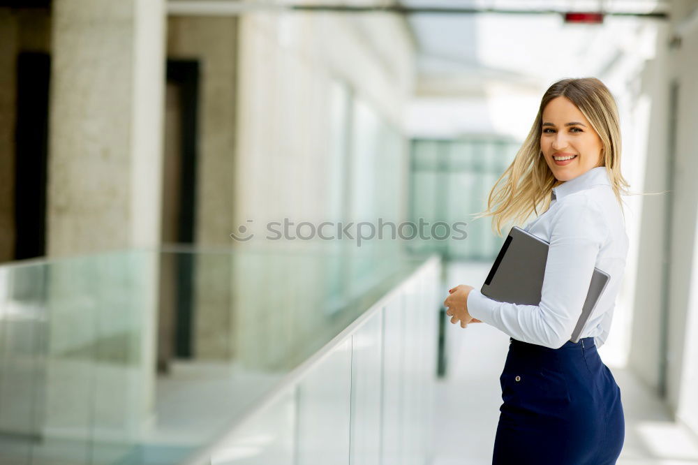 Similar – Image, Stock Photo Beautiful young caucasian woman smiling outdoors