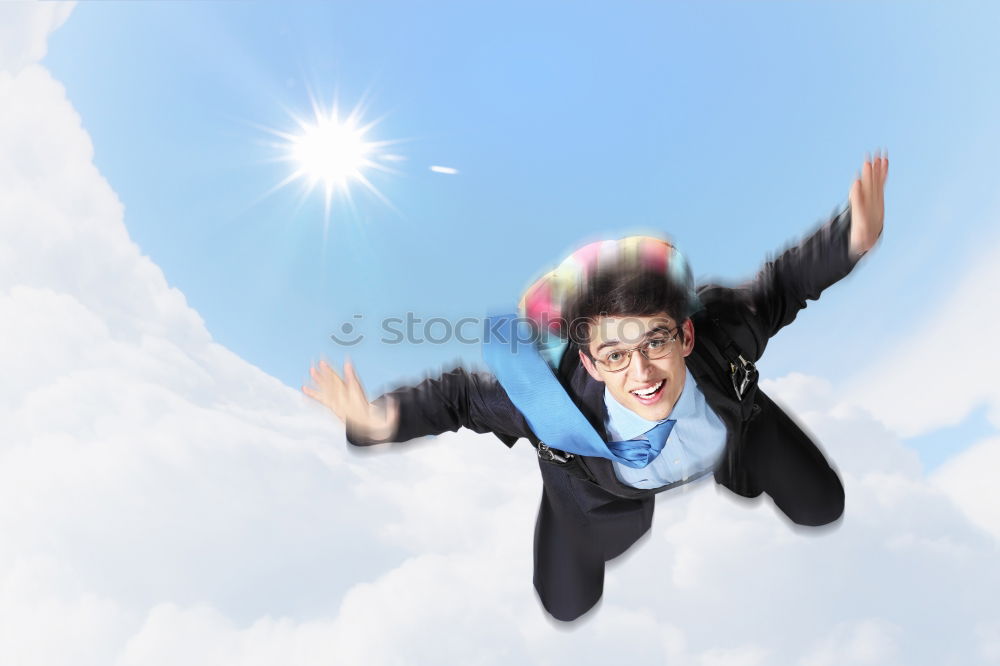 Similar – Image, Stock Photo joyful leap Jump Night