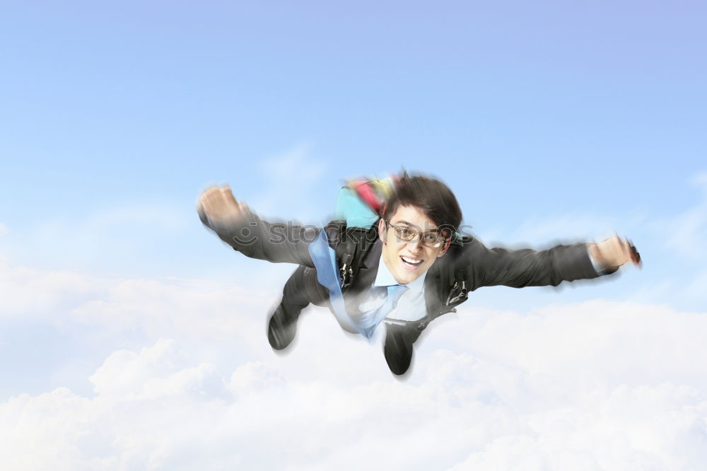 Similar – Image, Stock Photo joyful leap Jump Night