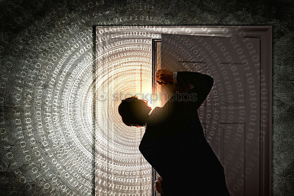 Similar – Image, Stock Photo Teenager poses in the old window of the abandoned building