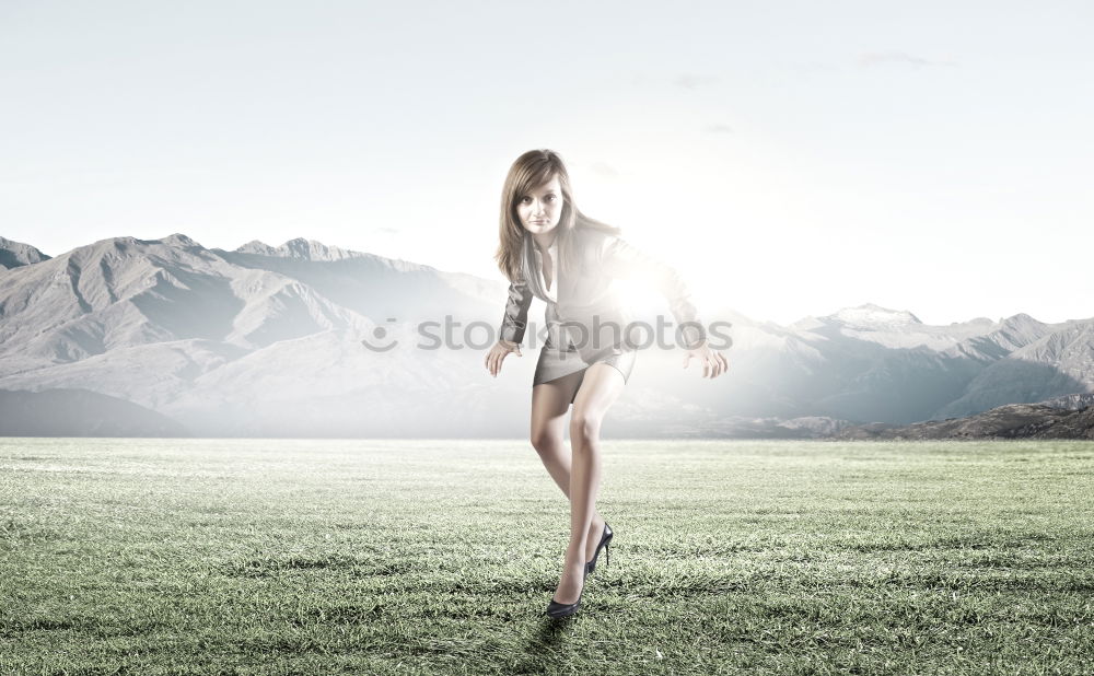 Similar – Young Lady standing on a roof