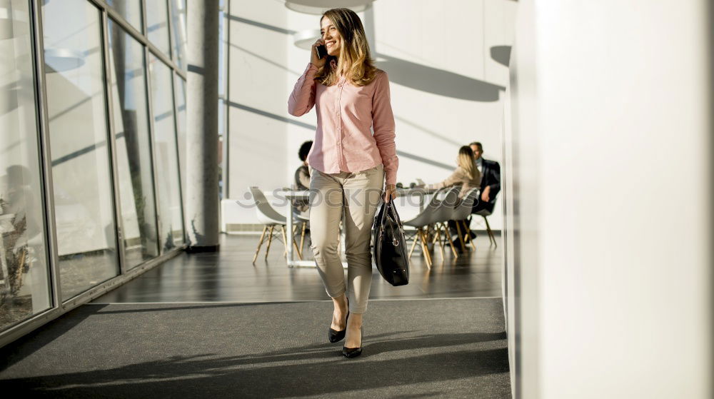 Similar – Image, Stock Photo Pretty yong girl standing behind shop center