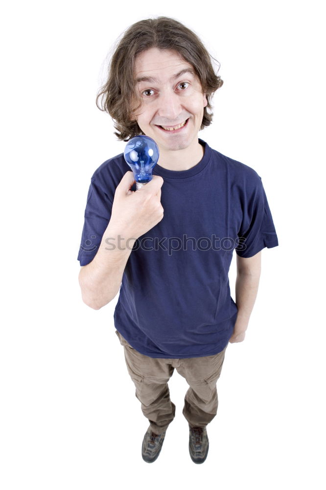 Similar – Image, Stock Photo Man using smartphone sending emojis