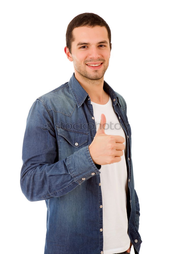 Similar – Image, Stock Photo Casual guy with a denim shirt relaxed