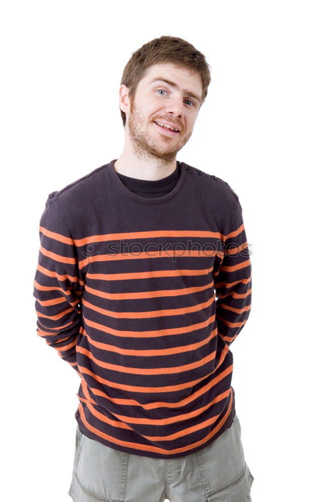 Similar – Smiling happy young man standing on a pier over the sea