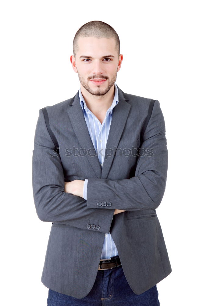 Similar – Image, Stock Photo Young stylish man at white wall