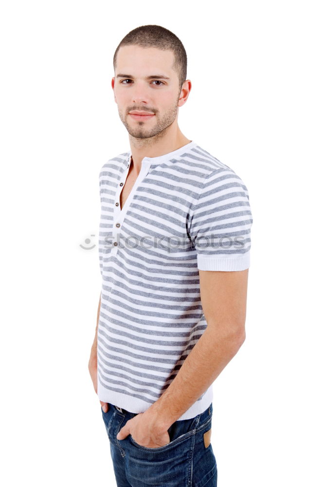 Similar – Image, Stock Photo Casual guy with a denim shirt relaxed