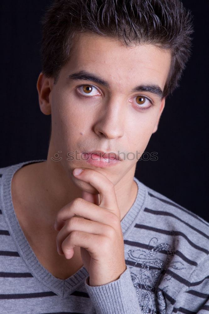 Similar – Image, Stock Photo Portrait Of A Thoughtful Sitting Teen