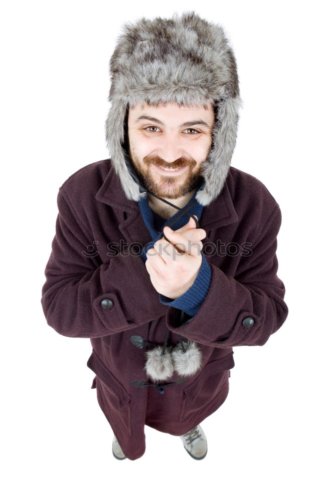 Similar – Image, Stock Photo An adventurer in winter with old-fashioned sunglasses