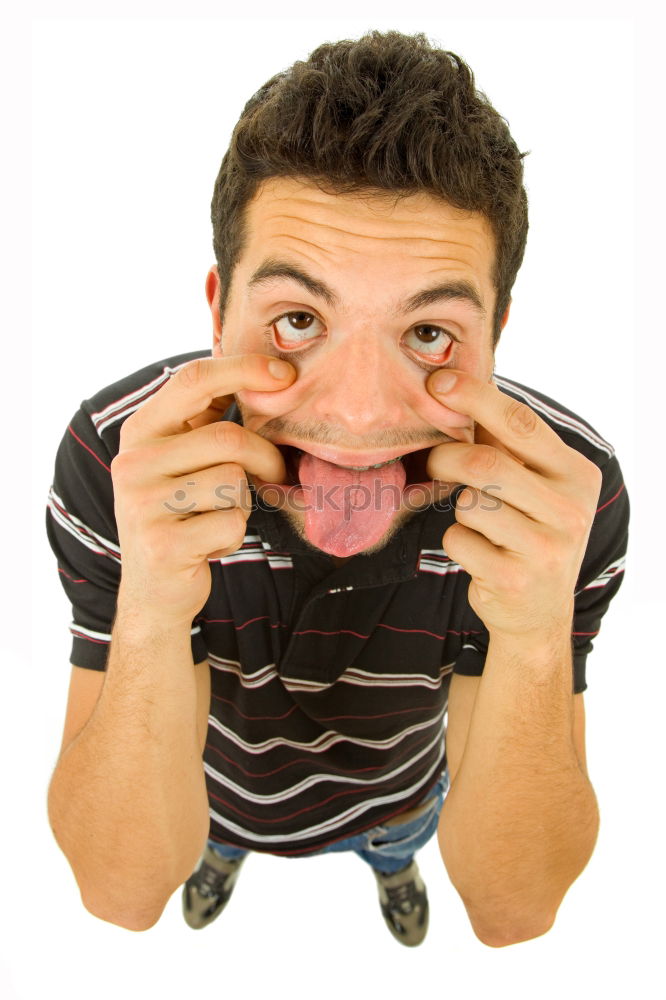 Similar – Image, Stock Photo Man eating apple near wall