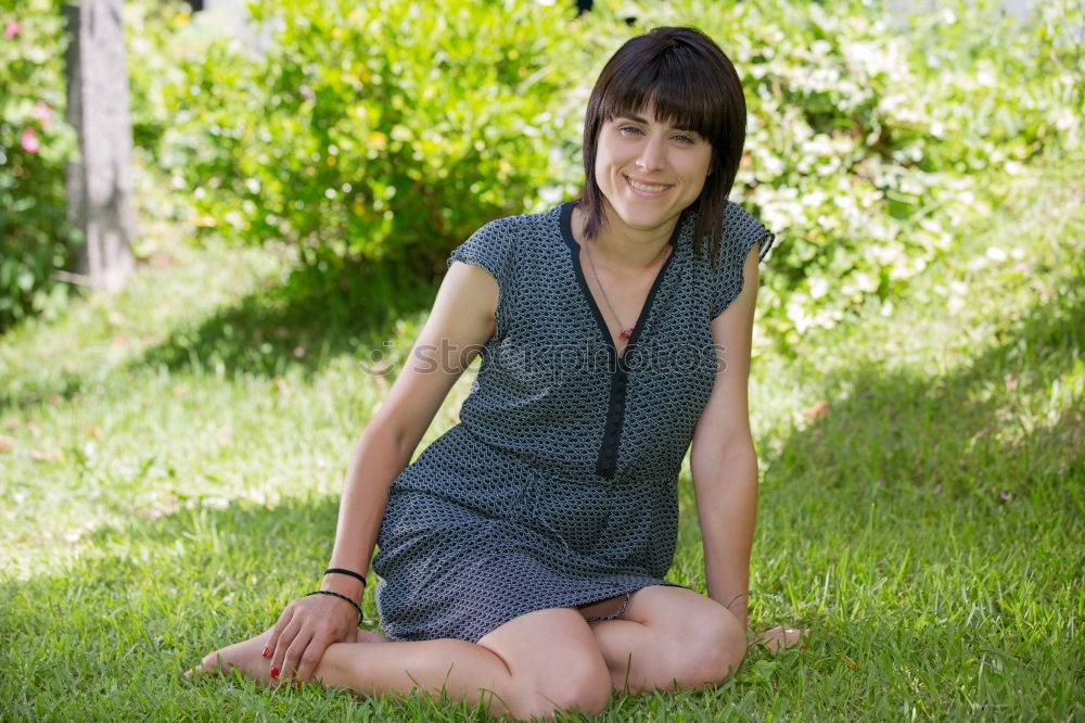 Similar – Image, Stock Photo Happy young woman in nature #1