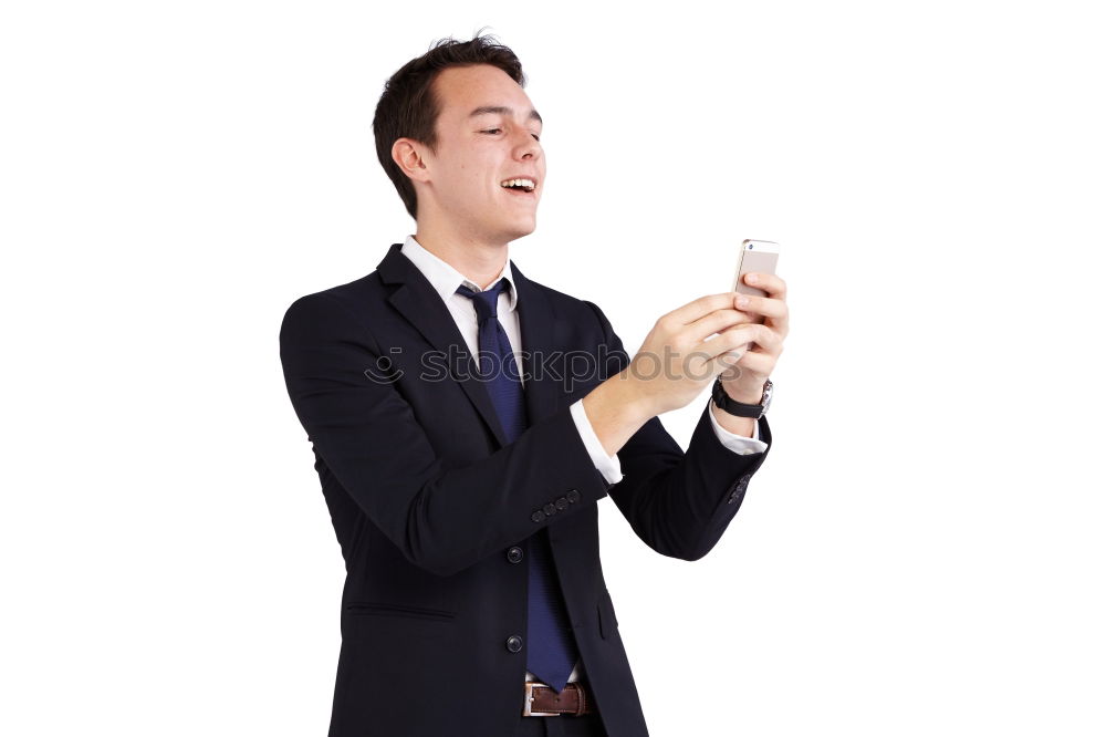 Similar – Business man with mobile phone in his hand