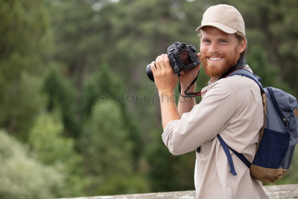 Similar – Bearded man in hat on road