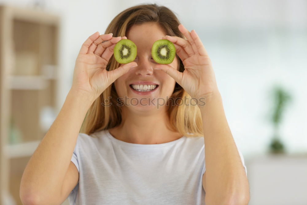 Similar – Image, Stock Photo not so young caucasian smiling woman with rest of watermelon
