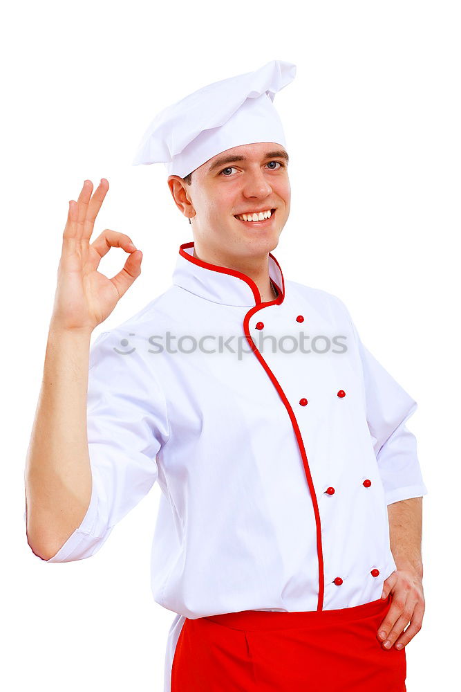 Similar – Image, Stock Photo cook holding an empty round white frying pan