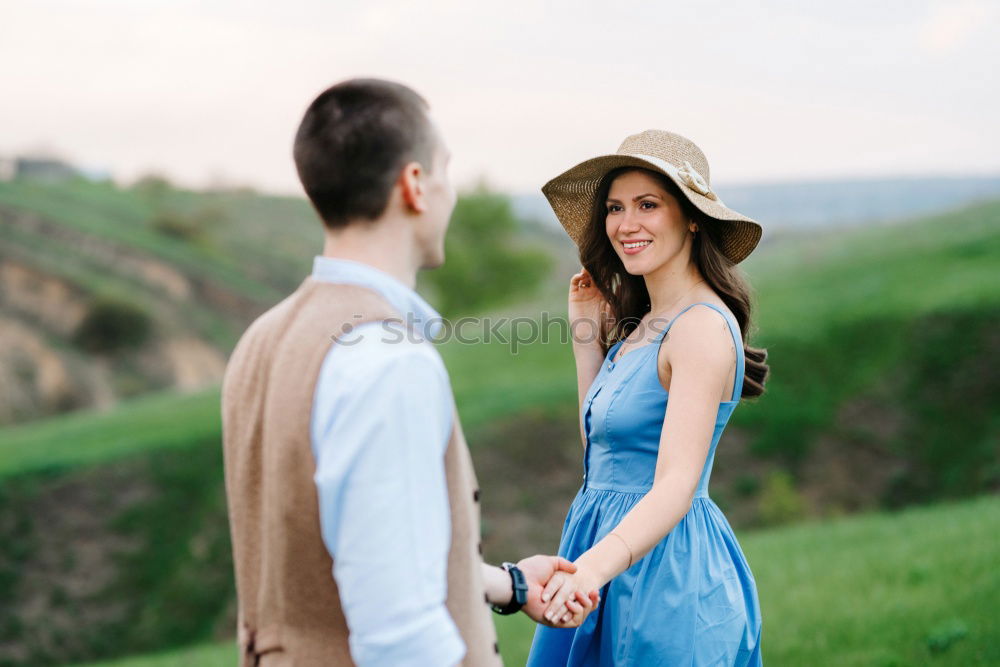 Similar – happy lovers on Holiday in the alps mountains