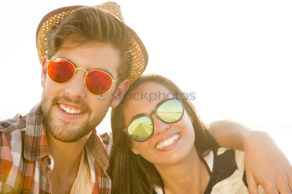 Similar – Image, Stock Photo Interracial couple having fun on the rooftop
