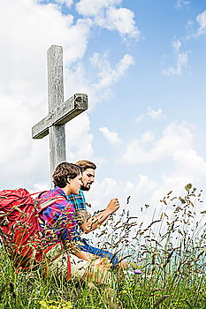 Similar – Image, Stock Photo hiking trail signposting