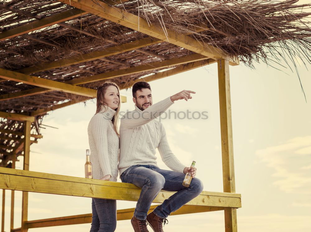 Similar – Image, Stock Photo Interracial couple having fun on the rooftop