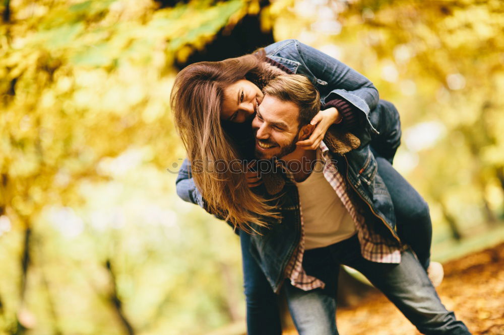 Similar – Happy couple in fall