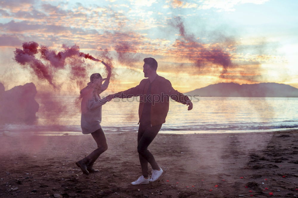 Similar – Image, Stock Photo Fitness couple doing stretches beofore starting the workout