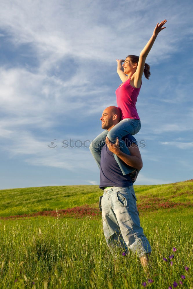 Similar – Image, Stock Photo Senior man playing with baby girl