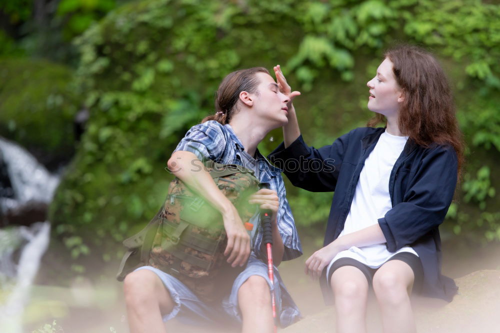 Similar – happy lovers on Holiday in the alps mountains