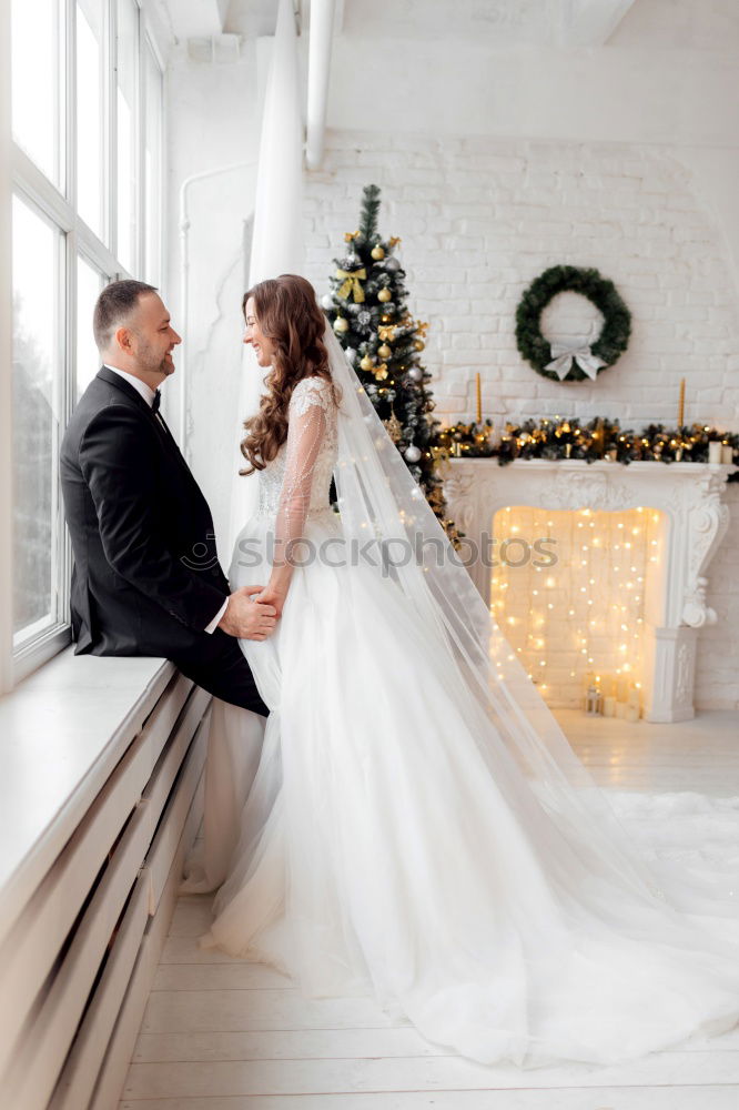 Similar – Newly married couple leaving the church.