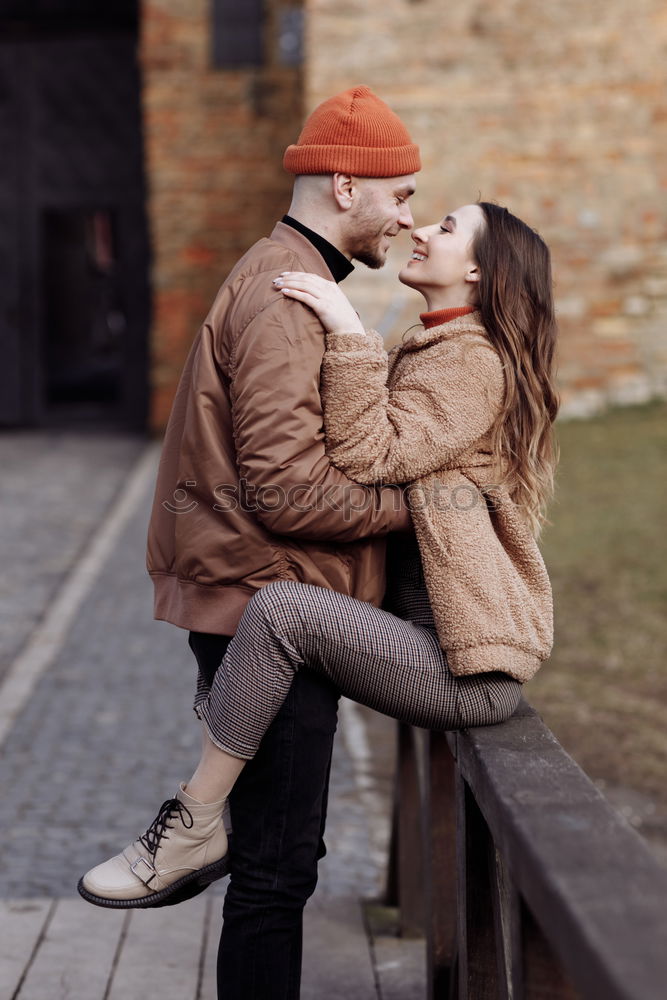 Similar – Image, Stock Photo Couple posing on street