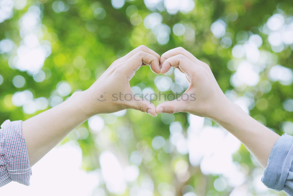 Similar – Image, Stock Photo Close up focus woman hands show love symbol