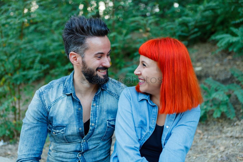 Similar – Image, Stock Photo Young couple of lovers