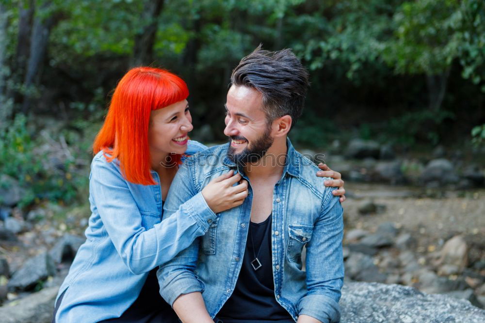 Similar – Image, Stock Photo Young couple of lovers