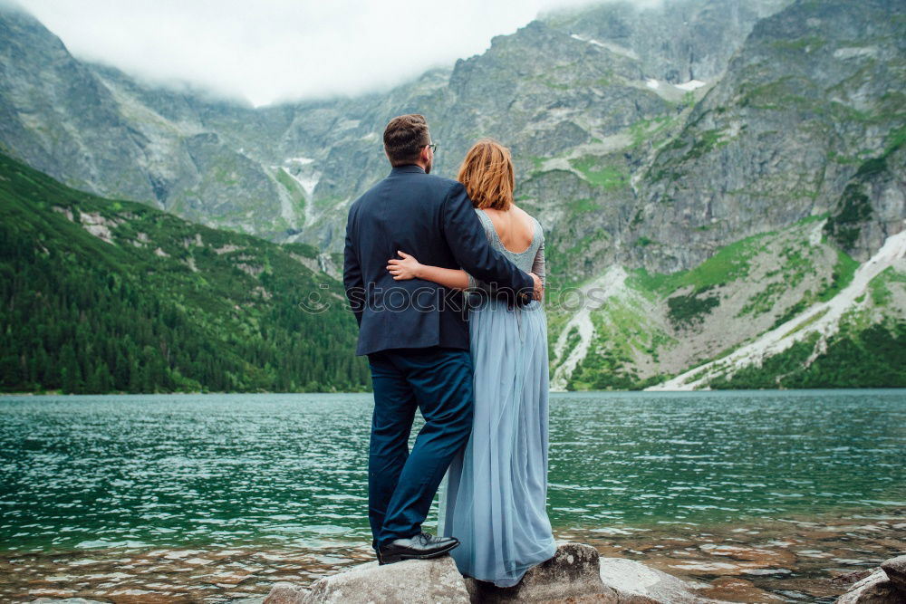 Similar – happy lovers on Holiday in the alps mountains