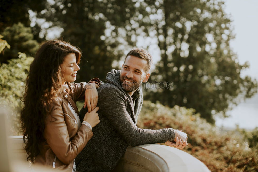 Similar – Smiling bearded man giving a piggy back to his girlfriend.