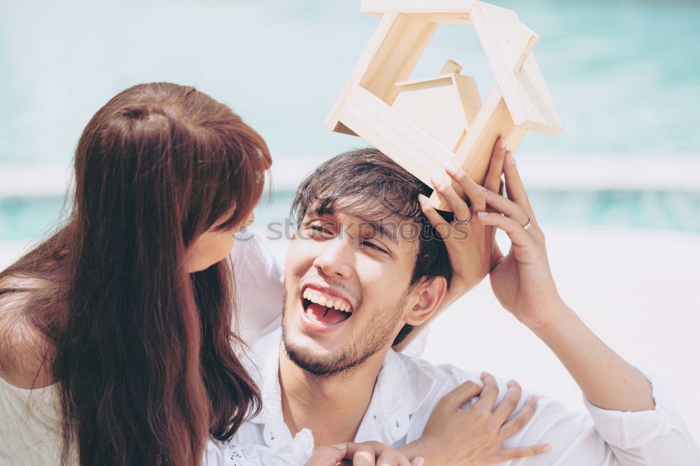 Similar – happy couple having fun in autumn