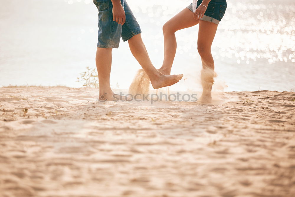 Similar – Image, Stock Photo Mother and son playing on the beach at the day time.