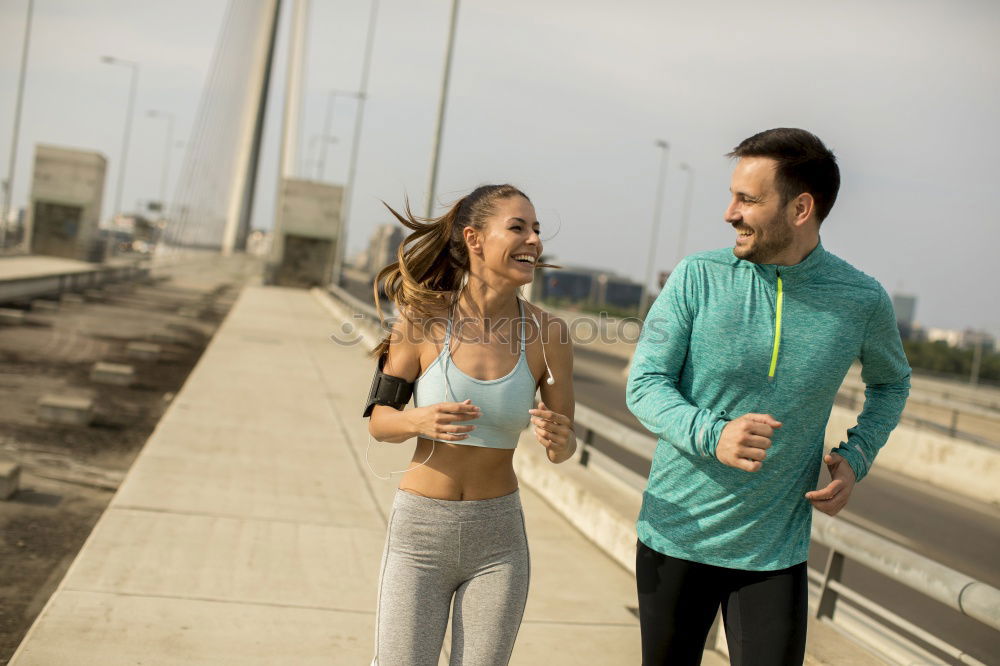 Similar – Image, Stock Photo Healthy city running