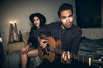 Similar – Image, Stock Photo Alternative couple black and white outdoors portrait.