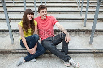 Similar – Image, Stock Photo Young couple in front of a wooden hut in traditional costume