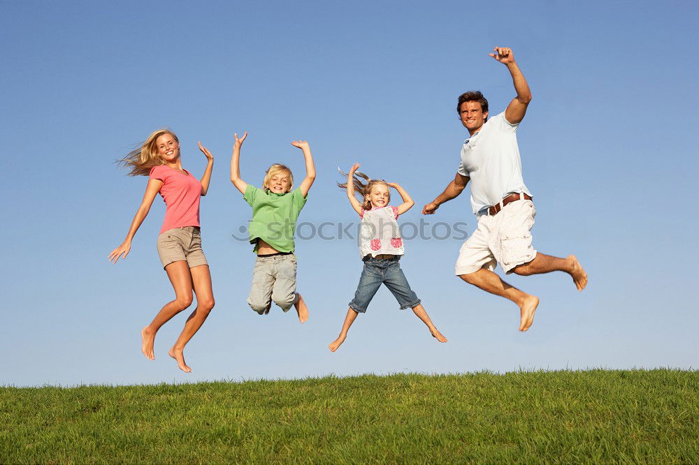 Similar – Image, Stock Photo Father and son walking on the road at the day time. People having fun outdoors. Concept of friendly family.