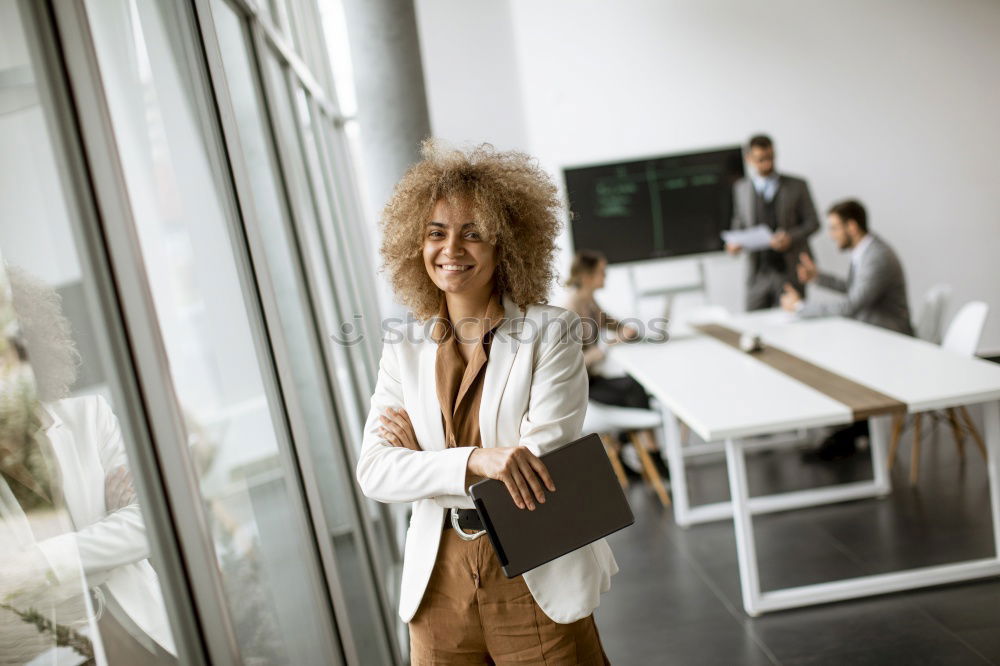 Similar – Black woman with afro hair drinking a coffee