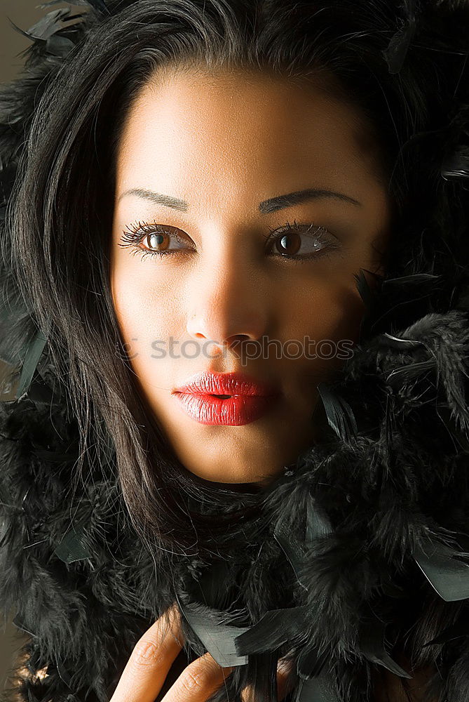 Similar – Black woman with autumn leaf in her hand.