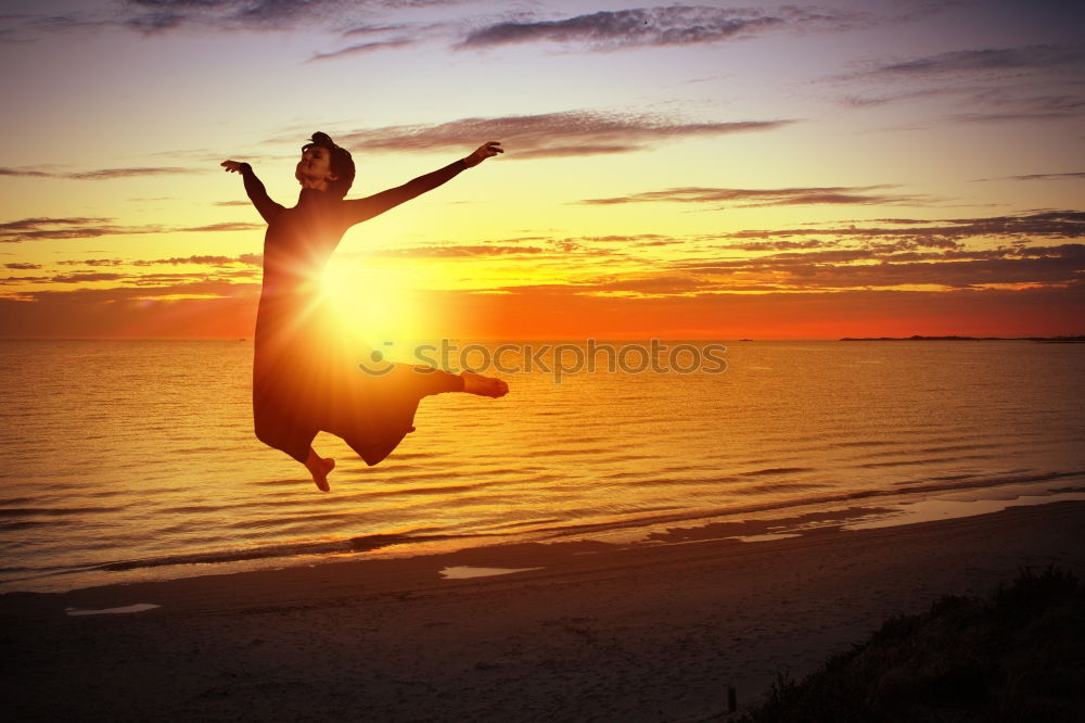 Similar – Image, Stock Photo Father and son playing at the sunset time.