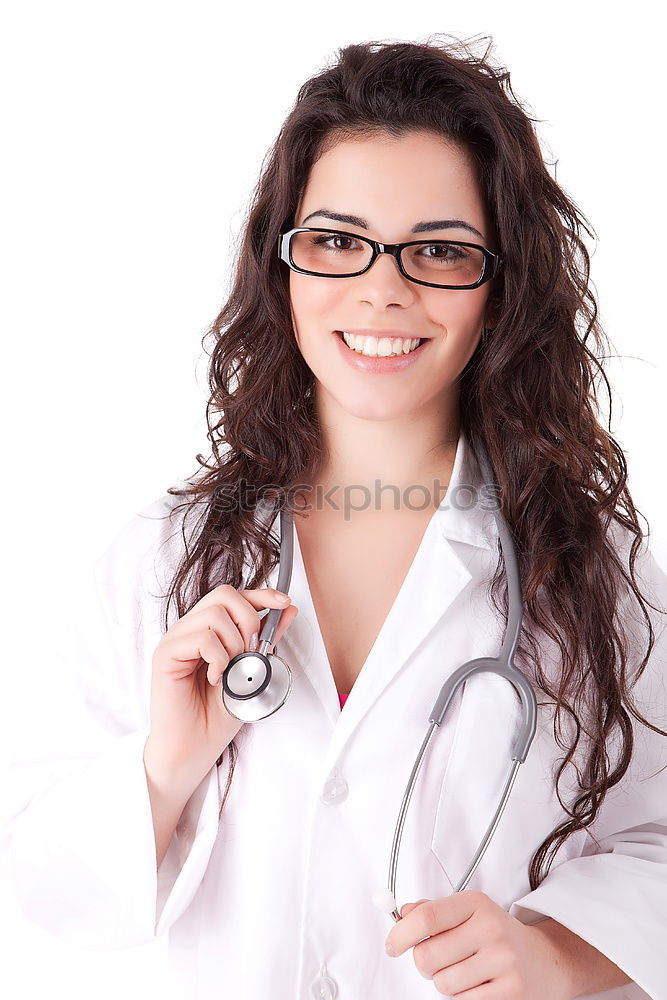 Similar – Female doctor with stethoscope and lab coat