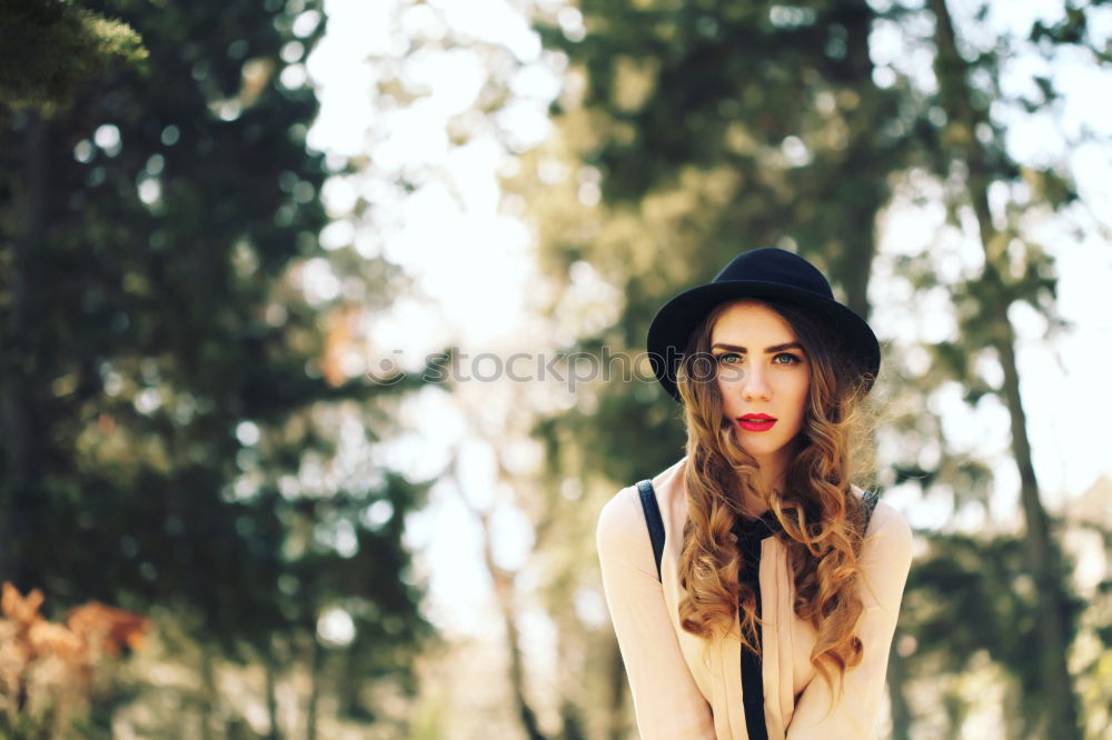 Similar – Image, Stock Photo Woman with map in woods