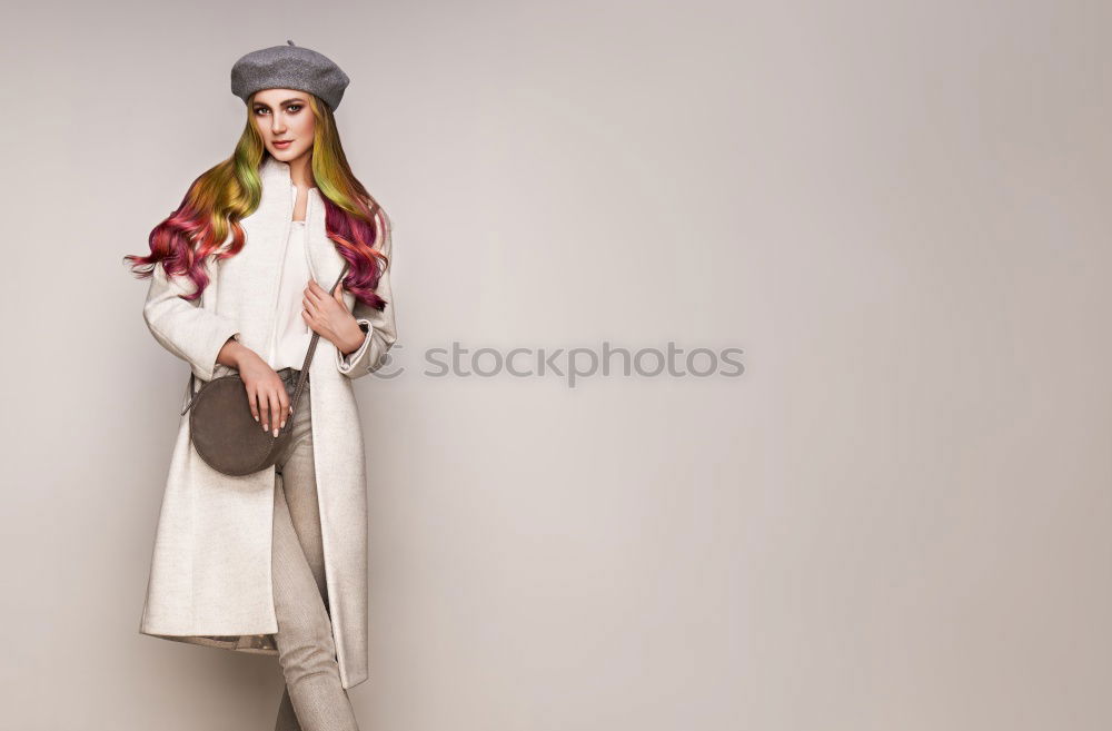 Similar – Image, Stock Photo Woman standing on the street with blur background