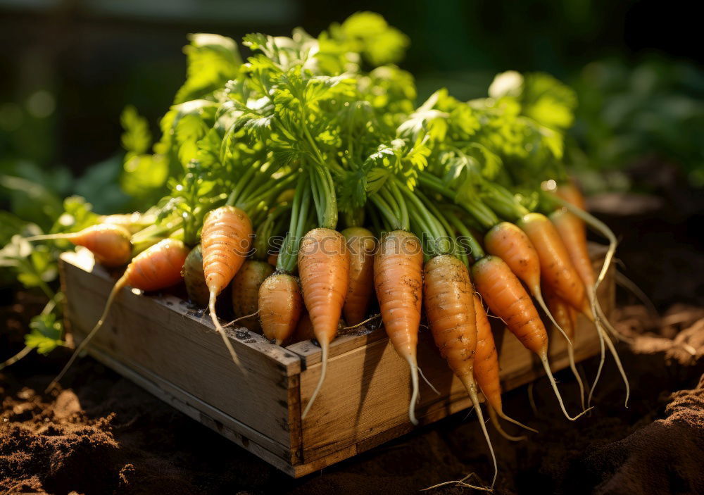 Similar – Farmer at the carrot harvest of fresh carrots outdoors