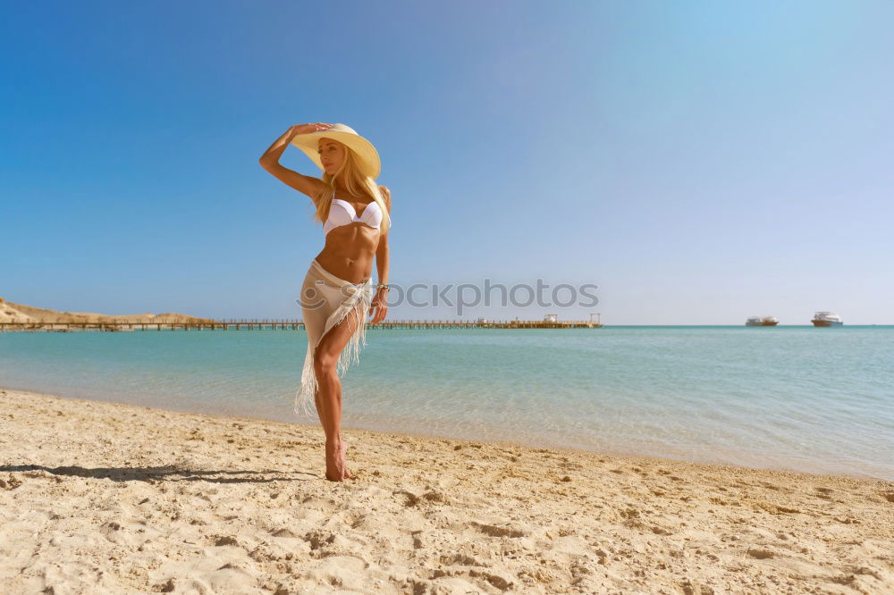 Similar – Image, Stock Photo Rear view of sexy young caucasian woman sunbathing topless on romote pabble beach on Pag island, Croatia, Mediterranean.