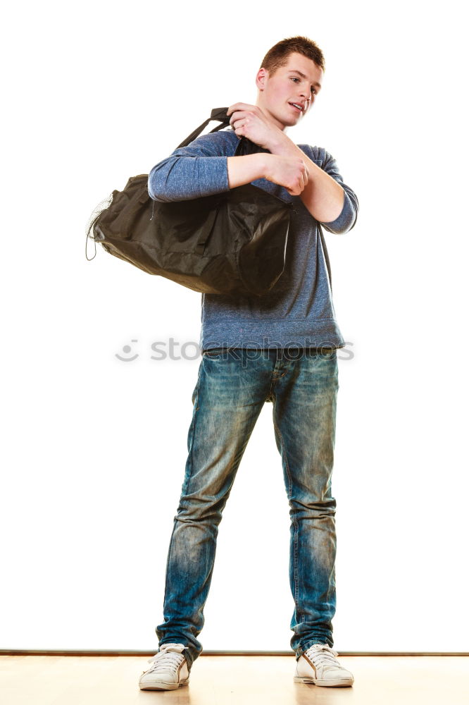 Similar – Funny boy smiling inside a suitcase