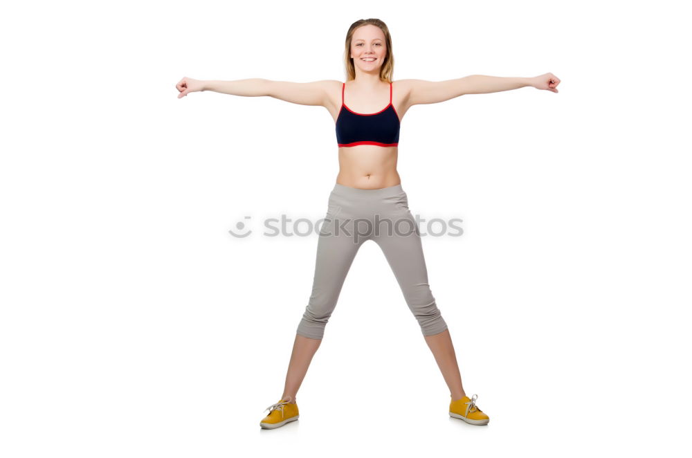 Similar – Image, Stock Photo Young sporty woman doing exercises with a latex band